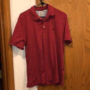 Red Volcom Collared Polo shirt